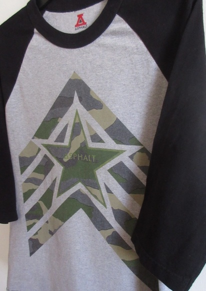 Asphalt Men's Baseball Tee Shirt Size Large - Picture 3 of 5